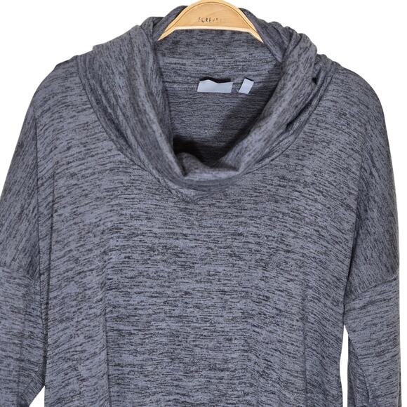 Athleta Cowl Neck Thumbhole Pullover Gray Black Yoga Gym Athletic Pockets Small - Picture 2 of 8